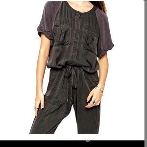 Free people gray utility jumpsuit